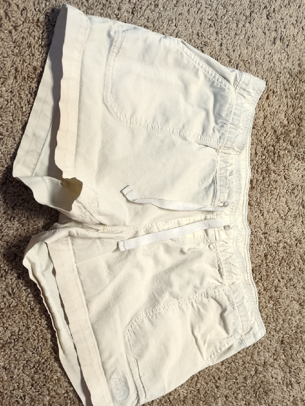 The North Face Women's White Elastic Drawstring Athletic Shorts